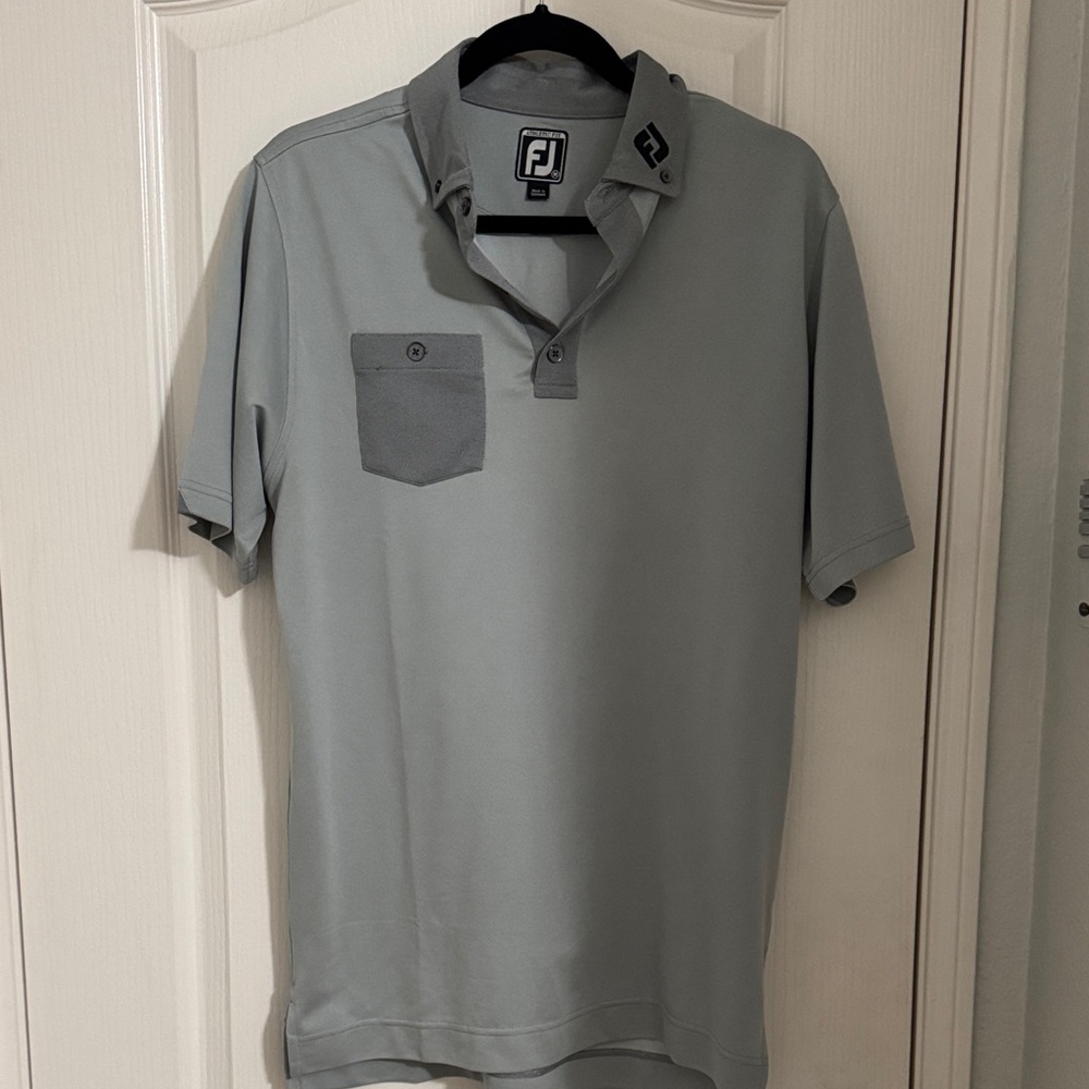 FootJoy Light Gray Men's Polo with Pocket